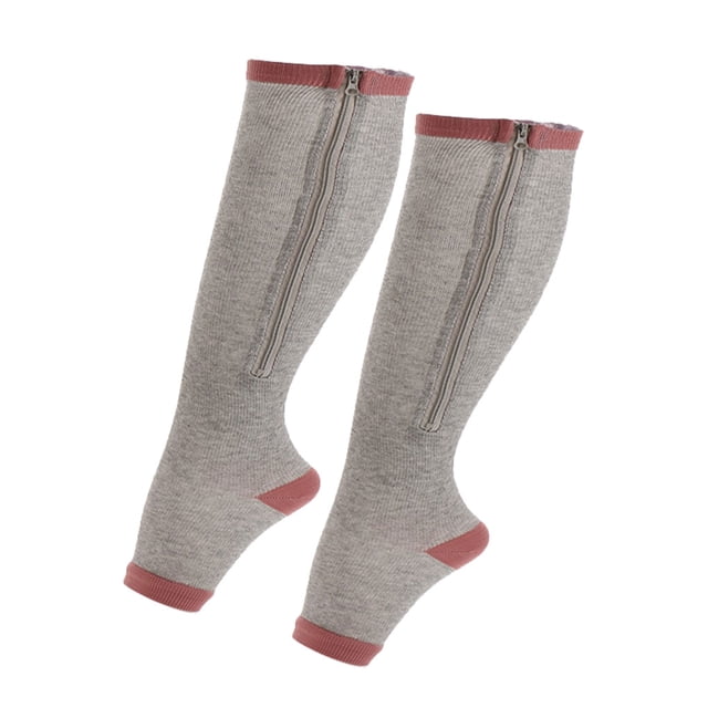 Maytalsory Chaussettes de Compression Respirantes à Fermeture Éclair Performance avec Confort Maximal Gris P/M 1Ensemble