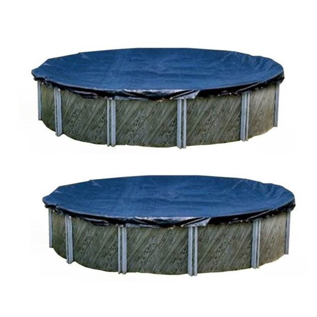 Swimline Housse de protection Ronde d'Hiver pour Piscine hors Terre 18 Pieds Deux, avec Deux Housses Bleu Foncé pour le Dessus et le Dessous Conçues pour des Piscines Rondes de 18 Pieds. Fabriquée à Partir de Feuille de Polyéthylène Laminé avec Surpiqûres Haute Densité pour la Durabilité, Ces Housses Résistent aux Perforations, aux Déchirures, aux Taches de Chlore et aux Dommages UV. Comprend un Système de Cliquet et de Câbles avec Câble Enduit de Vinyle pour une installation Sécurisée. Chaque Housse a un Chevauchement de 3-4 Pieds pour une protection Accrue et Est Offerte avec une Garantie Complète de