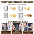 thumbnail image 4 of Vegetable Chopper – Heavy Duty Food Chopper with 4 Replaceable Blades (1/4", 3/8", 1/2", 6-Wedge), Stainless Steel Dicer Slicer & Bowl – French Fry Cutter for Onions, Potatoes & Fruits, 4 of 6