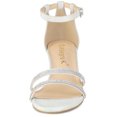thumbnail image 2 of BLISSFUL STEP Women's Stiletto Kitten Heels White Glitter Heel Sandals 7.5 M US, 2 of 6