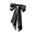 thumbnail image 1 of Bow Knot Spring Hair Clip, Pearl Tassel Hairband, Women's Ins Ribbon Headge J3I6, 1 of 1