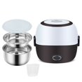 thumbnail image 2 of Mini Rice Cooker Electric Lunch Box Portable Food Warmer 1/2/3 Layers Stainless Steel Container for Home Office School New - Coffee, 2 of 2