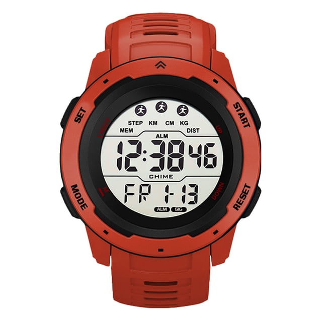 Mens Sport Running Watch, Digital Sports Watch WR50M Waterproof Multifunctional Timing Wear Resistant For Outdoor For Students Yellow,Black,Gray,Green,Red