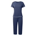 thumbnail image 4 of HNMKIU Pyjama Grande Taille pour Femmes Ensemble de Pyjama Deux Pièces Col en V et Shorts, 4 of 4