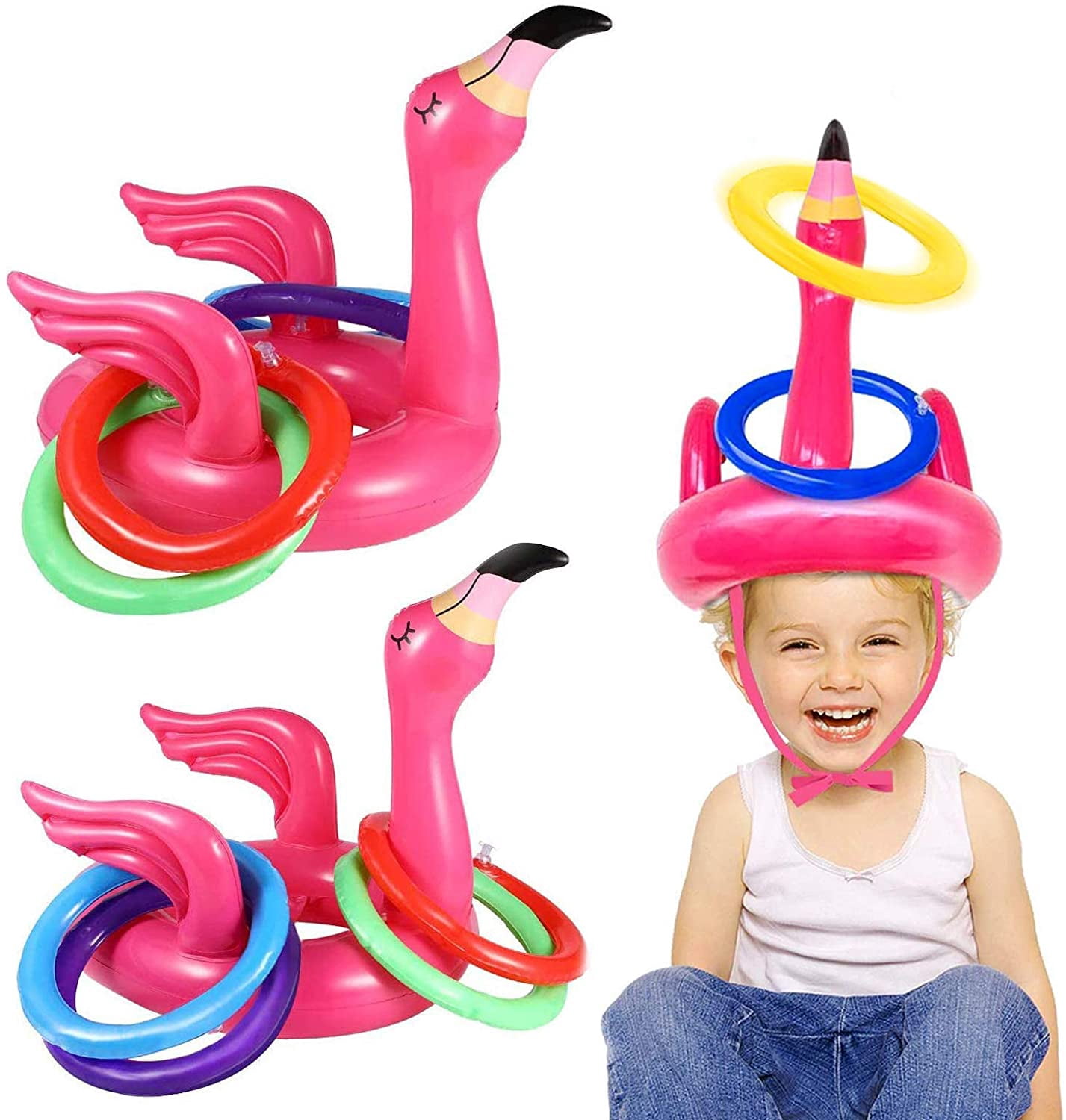 yolzhxe 14 Pièces Jeu Piscine Flamant Rose Lancer Anneaux avec 12 Anneaux | Jeu de Lancer D'anneaux Gonflables, Jeu D'extérieur Flamant Rose Gonflable pour Pool Party Lété Fête Piscine Été yolzhxe 14 Pièces Jeu Piscine Flamant Rose Lancer Anneaux avec 12 Anneaux | Jeu de Lancer D'anneaux Gonflables, Jeu D'extérieur Flamant Rose Gonflable pour Pool Party Lété Fête Piscine Été