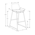 thumbnail image 3 of Monarch Specialties Office Chair, Bar Height, Standing, Computer Desk, Work, Pu Leather Look, Metal, White, Contemporary, Modern, 3 of 9