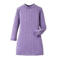 thumbnail image 4 of HXWCHs Robe d'Uniforme Scolaire Filles Coupe Ajustée Robe Moulante Hiver Chaude Extensible Col Roulé Manches Longues Tenue Décontractée pour Tout-Petits et Enfants avec Doux Violet 9-10 Ans, 4 of 5