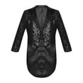 thumbnail image 1 of YUUMIN Veste de Smoking pour Garçon, Blazer à Paillettes, Queue-de-Pie, Habit Queue d'Hirondelle, Souper, Fête, Manteau Habillé Formel, Noir 6, 1 of 5