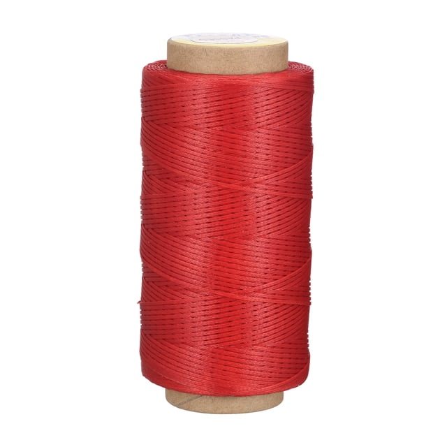Unique Bargains Fil à Coudre en Cuir 186 Yards 210D/1mm Corde Cirée en Polyester, Rouge
