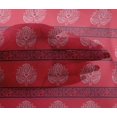 thumbnail image 4 of oneOone Viscose Chiffon Fabric Leaves & Lotus Block Printed Craft Fabric BTY 42 Inch Wide, 4 of 4