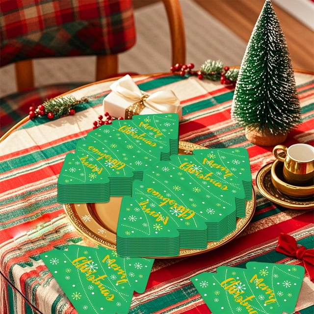 CREATITOY 20 Pcs Christmas Disposable Paper Towels Festive Pattern Soft Absorbent Disposable Design Perfect for Holiday Dinner Party Supplies and Home Kitchen Festive Use