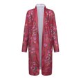 thumbnail image 4 of Femmes Mode à Manches Longues Imprimé Floral Folk-Custom Poche Casual Long Outwear, 4 of 9
