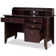 thumbnail image 3 of Patiojoy Wooden Computer Writing Desk Office Study Table with Drawers Walnut, 3 of 5