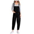 thumbnail image 1 of Timegard Overalls for Women Plus Size Loose Denim Jumpsuit Stretch Classic Jean Rompers with Pockets, 1 of 4