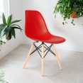 thumbnail image 2 of Eiffel Dining Chair Wood Legs in RED, 2 of 2