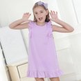 thumbnail image 4 of RXIRUCGD 2025 Vêtements d'Été pour Enfants Robe d'Été Unie Fine avec Volants Sans Manches Col Rond pour Enfants, 4 of 7