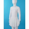 thumbnail image 2 of Sxiwei Kids Girls Long Sleeve Mesh Splice Figure Skating Dress with Rhinestone Keyhole Back Gymnastic White 12, 2 of 6