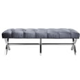 thumbnail image 1 of Bench Tufted Upholstered with Polished Stainless Steel Xs-Base, 1 of 3