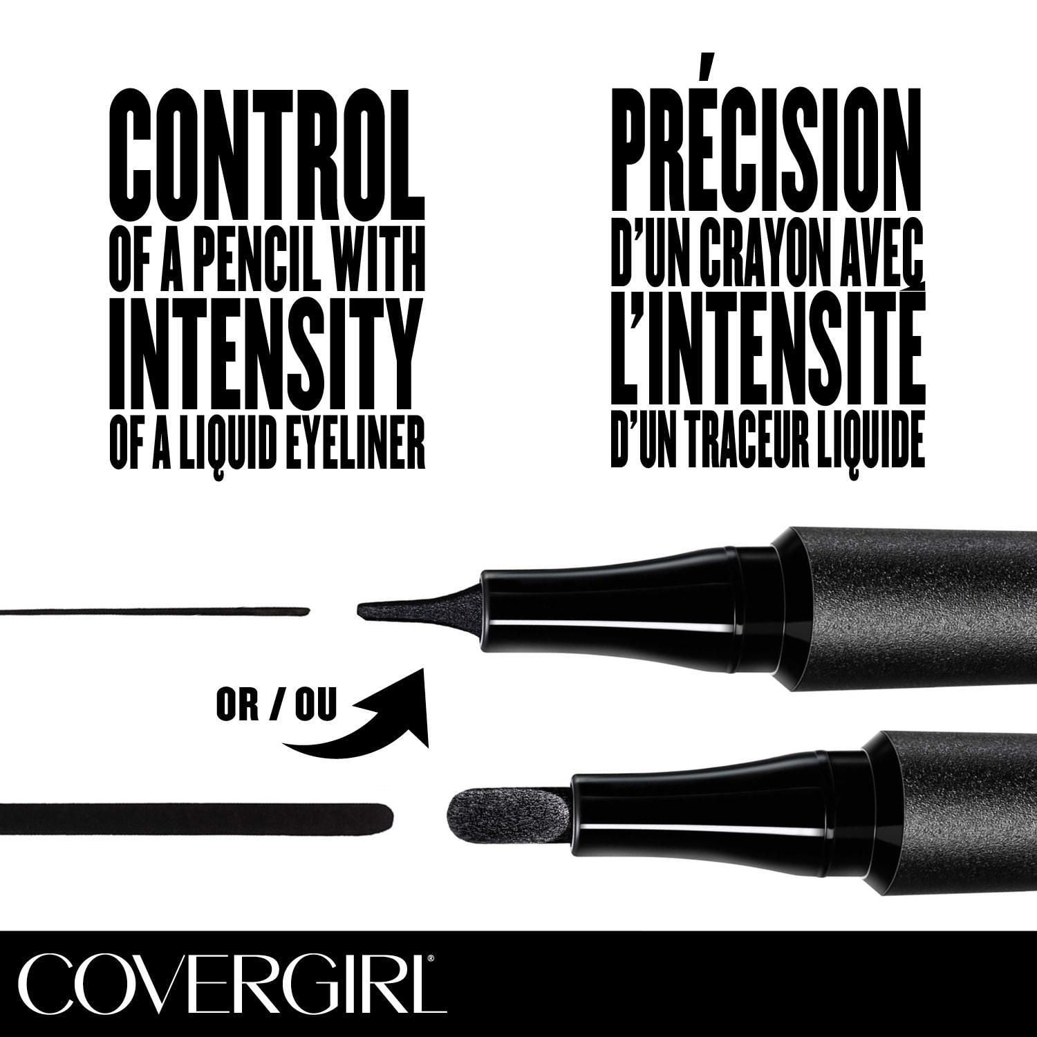 COVERGIRL Perfect Point Plus Intensify Me 300, Intense Black, eyeliner liquide, longue tenue, application sans bavures, convient aux yeux sensibles, 0,9 ml