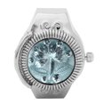 thumbnail image 2 of Finger Ring Watch Flip Up Cover Round Rose Flower Women Finger Quartz Watch(Blue ), 2 of 11