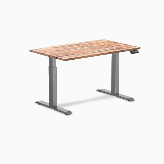 Desky Dual Softwood Sit Stand Desk - Acacia / 48 x 30 Inches / Space Grey