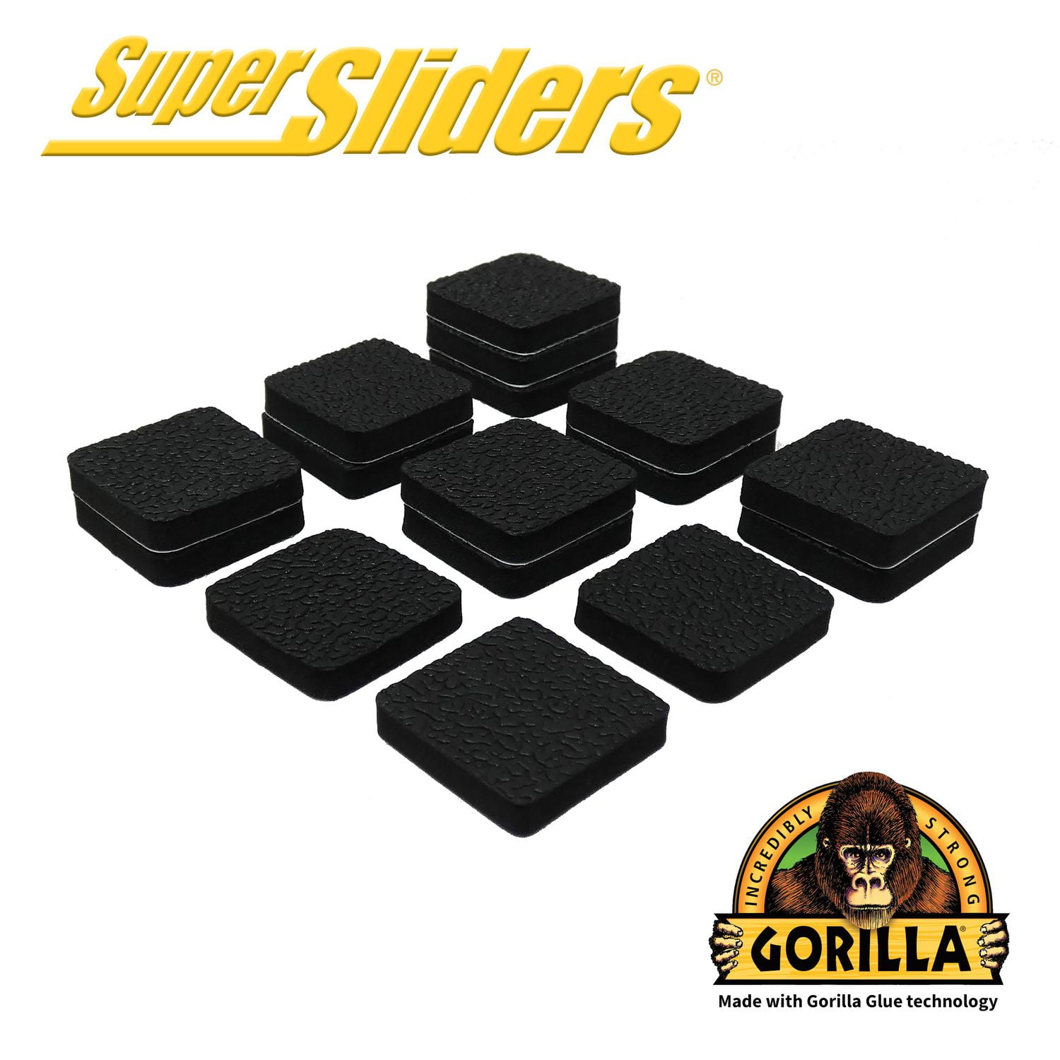 Super Sliders With Gorilla Glue 1" Gripper Pads 16 pc