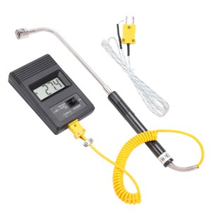 Tm‑902c Industrial LCD Display Digital Sensor Thermometer with Curved Shank Surface Thermocouple ‑50‑500℃