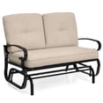 thumbnail image 2 of Patiojoy 2-Person Outdoor Bench Patio Swing Glider Chair with Cushions Rocking Chair Cushioned Sofa Beige, 2 of 9