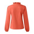 thumbnail image 2 of Innerwin Shirts Long Sleeve Women Blouse Office Ruffled Loose Tops Orange XL, 2 of 5