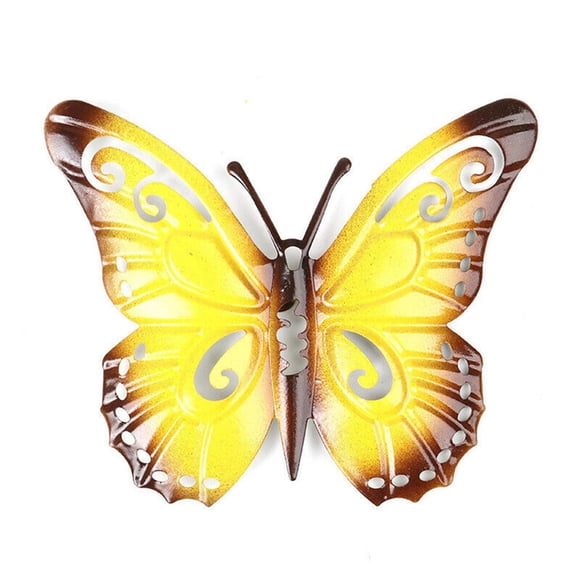 Mosiee 1Pcs Vintage Metal Butterfly Lawn Wall Art Ornaments Decor Iron Wall Hanging Sculpture Outdoor Yard Garden Home Party Decoration