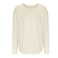 thumbnail image 4 of Yuyuzo Chemises à Manches Longues pour Femmes Col Rond Décontracté Tunique Couleur Unie Hauts Amples Confortables, 4 of 7