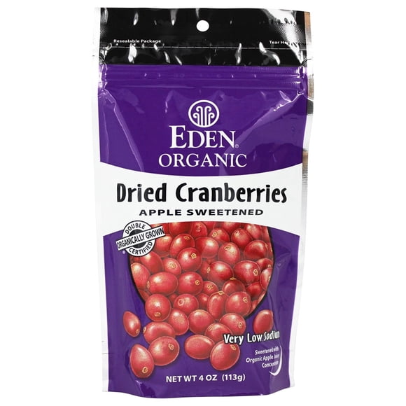 Eden Foods - Organic Dried Cranberries Apple Sweetened - 4 oz.
