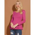 thumbnail image 2 of INSPIRE CHIC Chemise Péplum Décontractée pour Femme à Manches Longues à Encolure Dégagée, 2 of 6