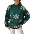 thumbnail image 1 of 2025 Femmes Noël Flocon de Neige Tricoté Gilet de Chandail pour Femmes Sans Manches Col Roulé Chandail Manches Longues Col Rond Motif Gilet de Chandail Col Imprimé Chandail, 1 of 6