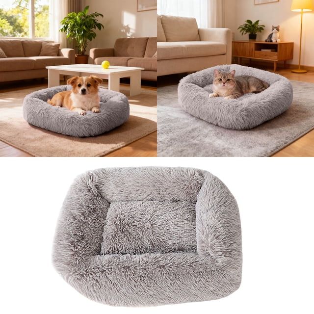 Lit pour Animaux Auto-Chauffant et Apaisant pour Chats et Chiots Coussin Doux Lavable en Machine Usage Intérieur Extérieur