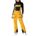 thumbnail image 2 of Miqool Womens Ski Pant Insulated Snow Bibs Waterptoof Windproof Snowboard Pant with Zip Pockets, 2 of 9