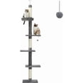 thumbnail image 3 of Floor to Ceiling Cat Tree  Tall Cat Tower Inches Adjustable  Cactus Cat Tree with Extra Thick Scratching Posts  Replaceable Hammock and Soft Perch for Indoor Cats, 3 of 6