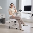 thumbnail image 2 of Vinsetto Chaise de Bureau en Maille avec Soutien Lombaire 4D, Appuie-Tête Ajustable, Blanc, 2 of 10
