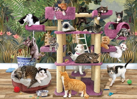 Cobble Hill 500 Piece Puzzle - Jungle Cats - Sample Poster Included