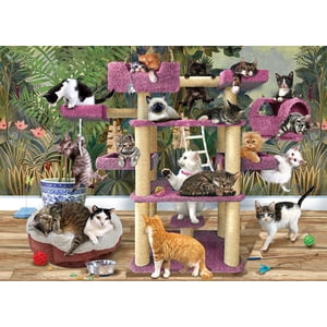 Cobble Hill 500 Puzzle de pièce - Chats de jungle - Modèle d'affiche inclus