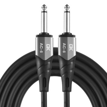 Yeacher DK Guitar Connecting Cable 6.0 Meters 20ft Instrument Cable Noise Reduction Audio Cable 6.35mm Male Jack Audio Cord for Electric Guitar Bass
