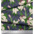 thumbnail image 1 of Soimoi Green Poly Georgette Fabric Laurel Leaves Print Fabric by the Yard 42 Inch Wide, 1 of 2