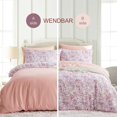 thumbnail image 4 of JOLUSERE Ensemble de Housse de Couette Boho Format Grand Lit, 3 Pcs Fleurs Vintage Roses Réversible Housse de Couette en Microfibre Douce, 4 of 10