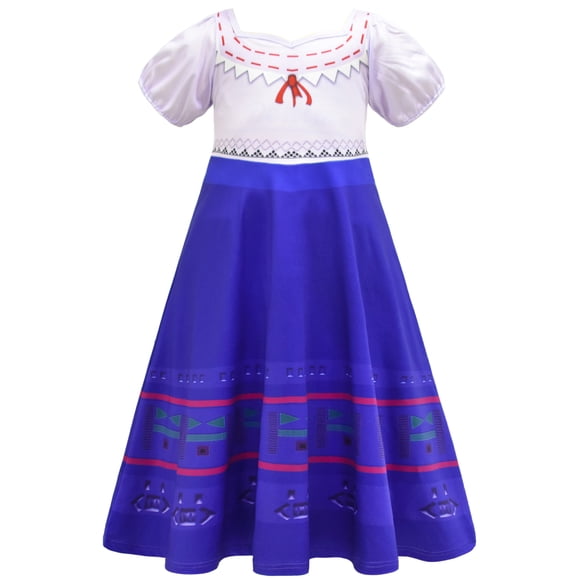 HAWEE Kids Encanto Mirabel/Luisa Madrigal/Pepa Princess Dress Cosplay Girls Short Sleeve Costume