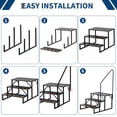 thumbnail image 4 of Yiwa Heavy Duty RV Step Ladder with Handrail, Stable Stairs for Mobile Homes, Pools, Hot Tubs, and Trampolines, 4 of 6