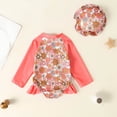 thumbnail image 4 of Infant Baby Girl Swimsuit Long Sleeve Rash Guard One Piece Swimwear with Hat Ruffle Bathing Suit with Zipper, 4 of 4