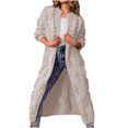 thumbnail image 2 of Mode Femme Décontractée Chaud Col Rond Manteau Uni Long Vêtement d'Extérieur Chandail Cardigan en Tricot, 2 of 4