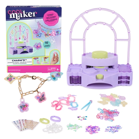 Cool Maker, Charm'd Accessory Studio Charm Making Kit, a DIY Craft Kit to Make 10 Bracelets and Bag Charms, Creative Arts and Crafts Toys for Girls Ages 6 and up