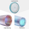 thumbnail image 3 of 710ML24OZ Large Capacity Water Cup Fully Studded Matte Tumbler Reusable Cup with Wide Opening Leak-Proof Lid Straw, 3 of 7