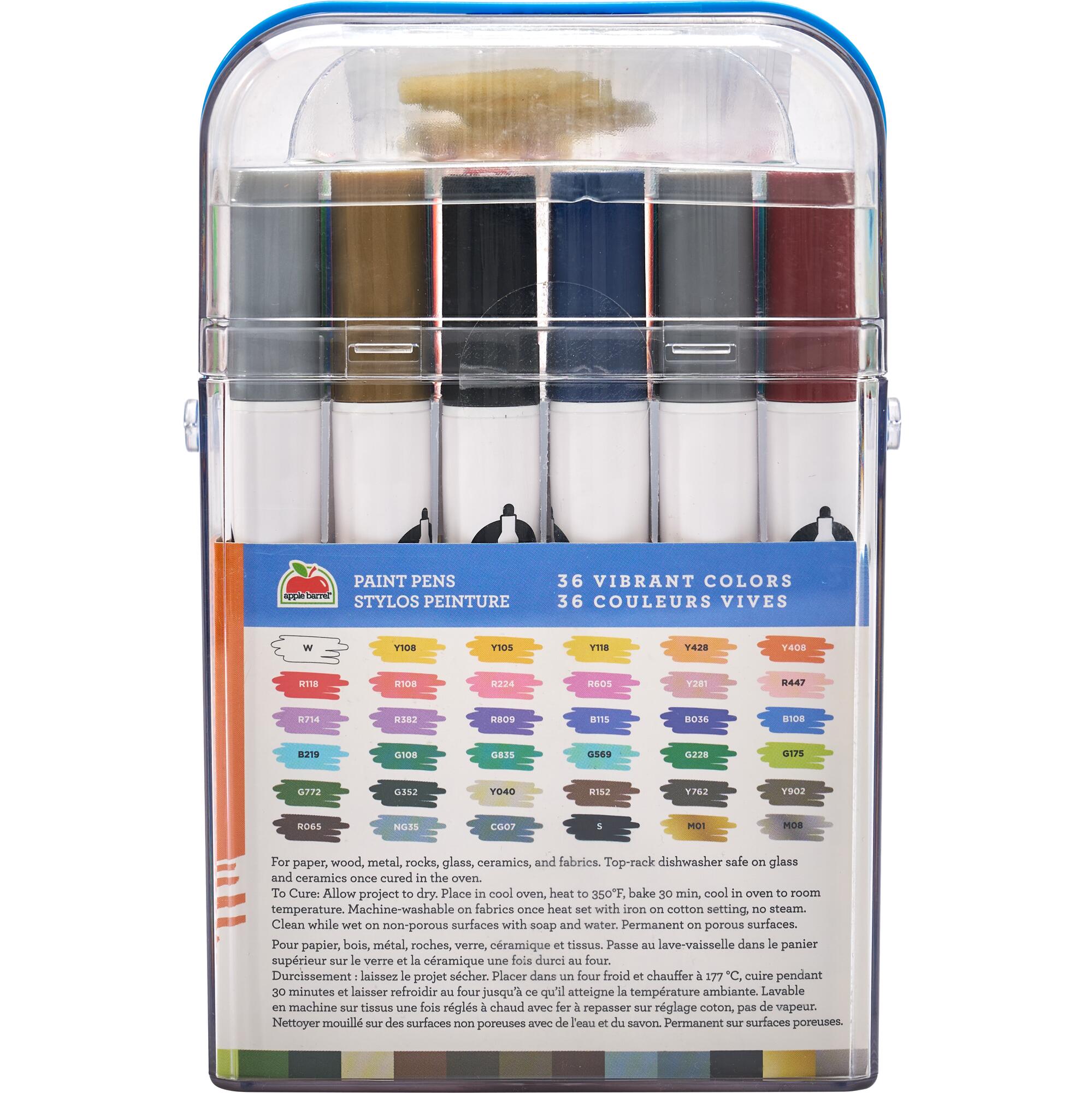 Apple Barrel Multi-Surface Medium Tip Paint Pens Value Set, 36 Piece